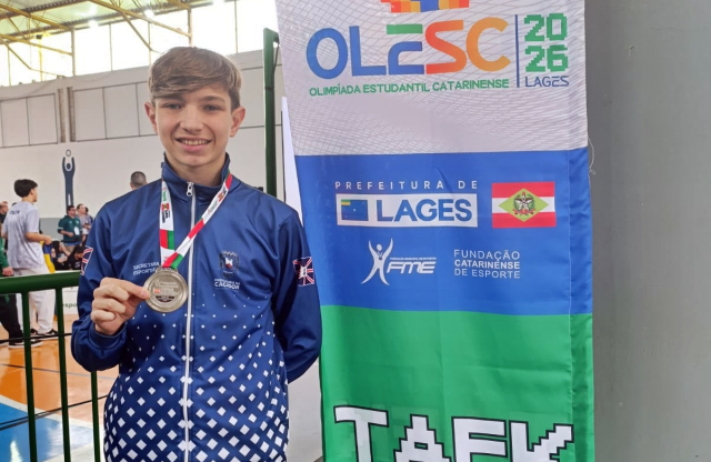 Nicolas Sorgato Seidel conquista prata no Taekwondo da Olesc